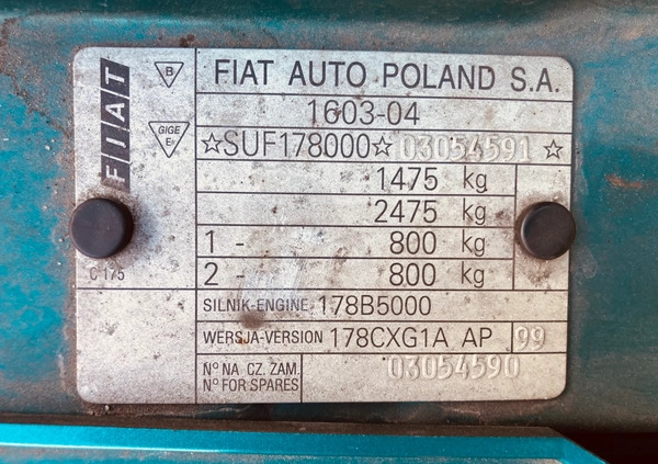 Fiat Siena cena 10000 przebieg: 65567, rok produkcji 1999 z Susz małe 301